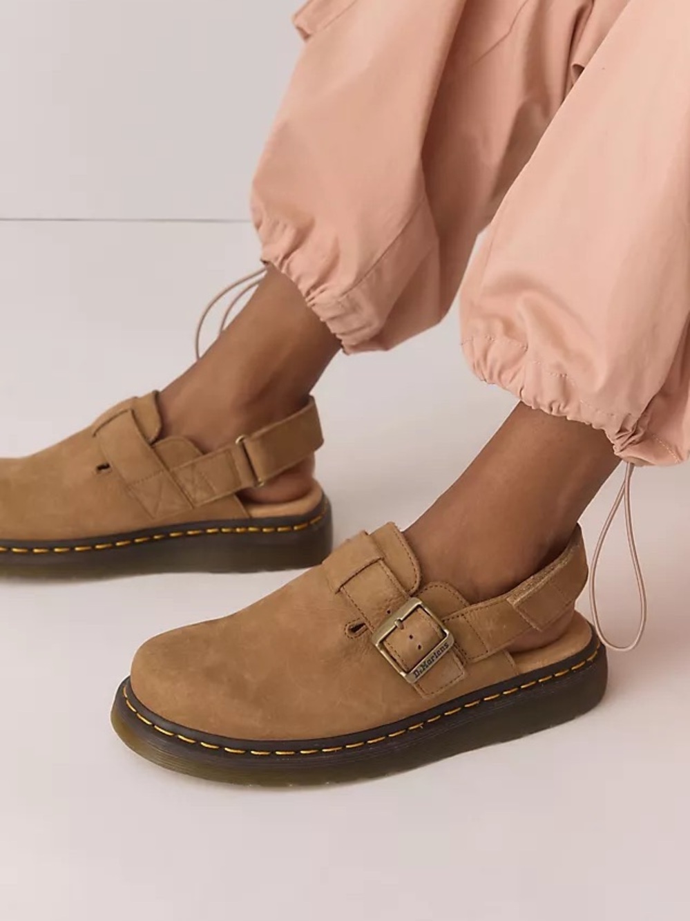 Dr. Martens Jorge II Mules Tan Nubuck Suede Size 9